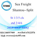 Shantou Port Sea Freight Versand zu Split